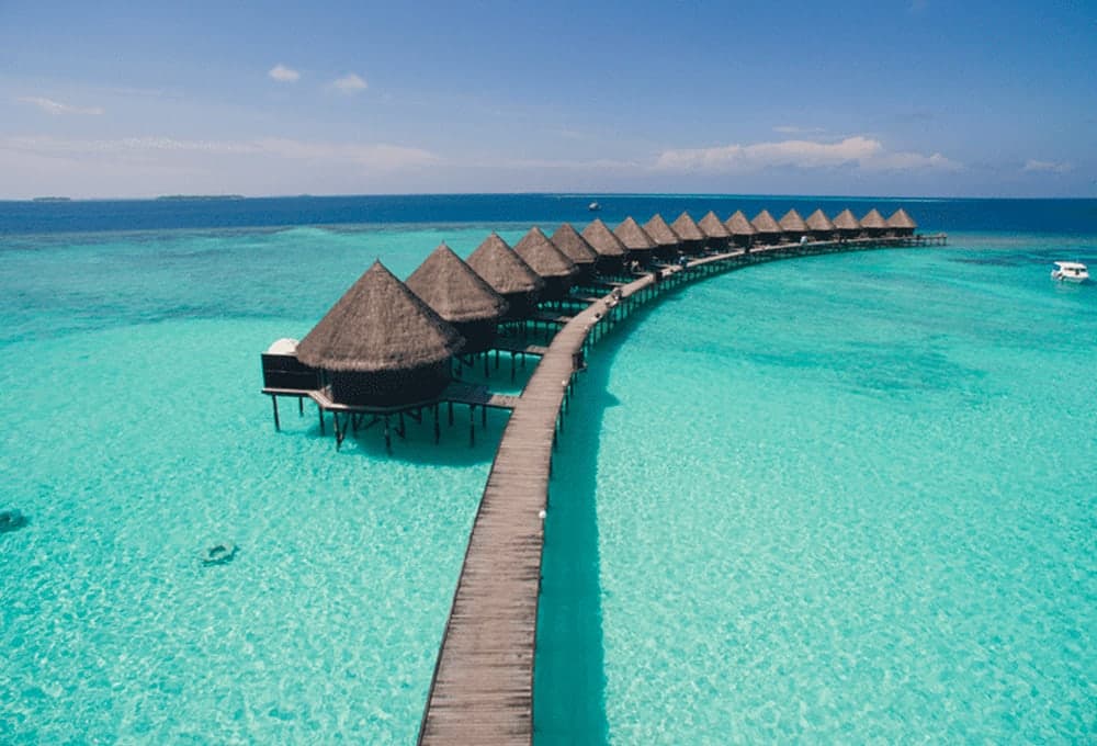 Row of water villas Maldives Holidays